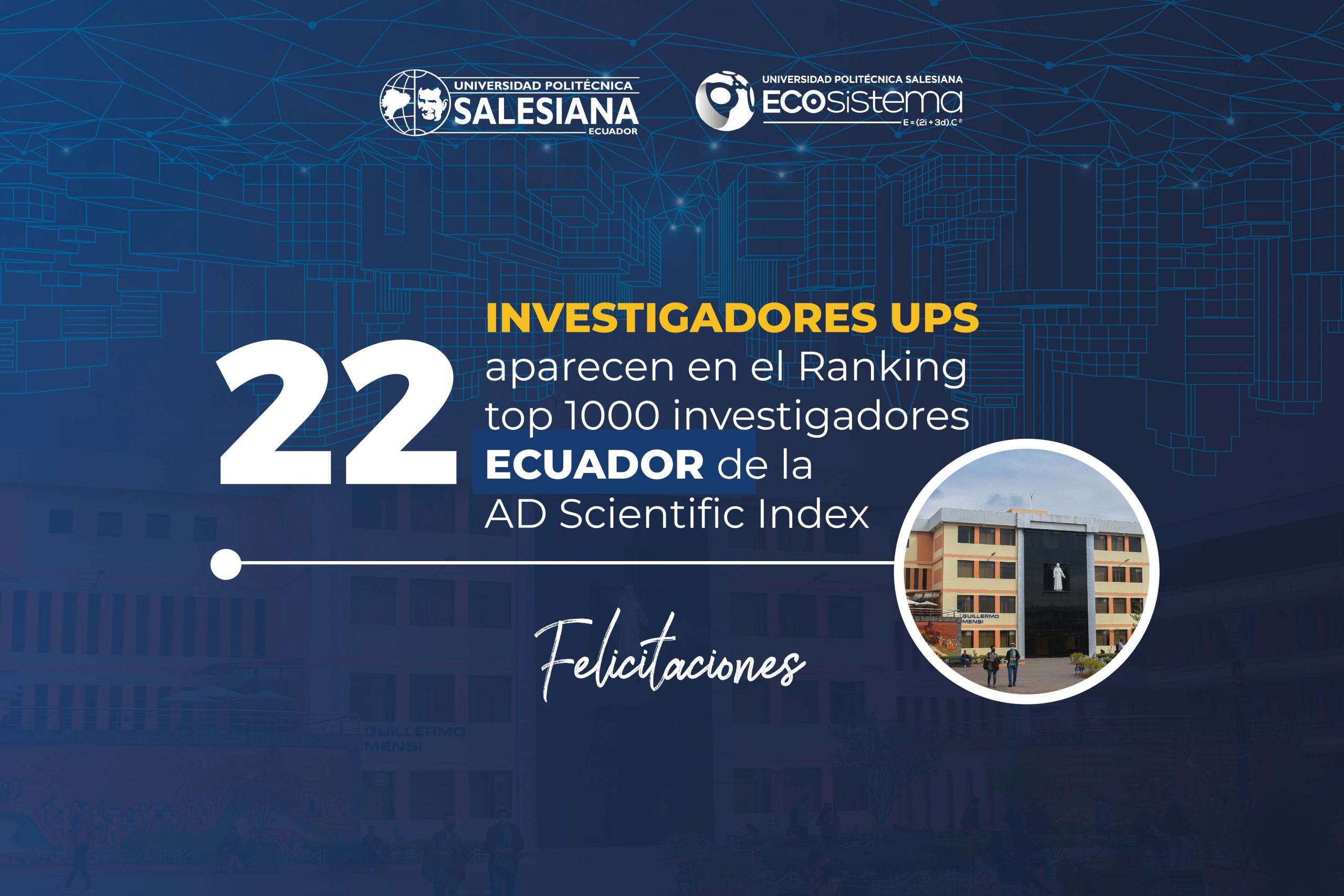 Docentes de la UPS aparecen en el listado de mejores investigadores del Ecuador