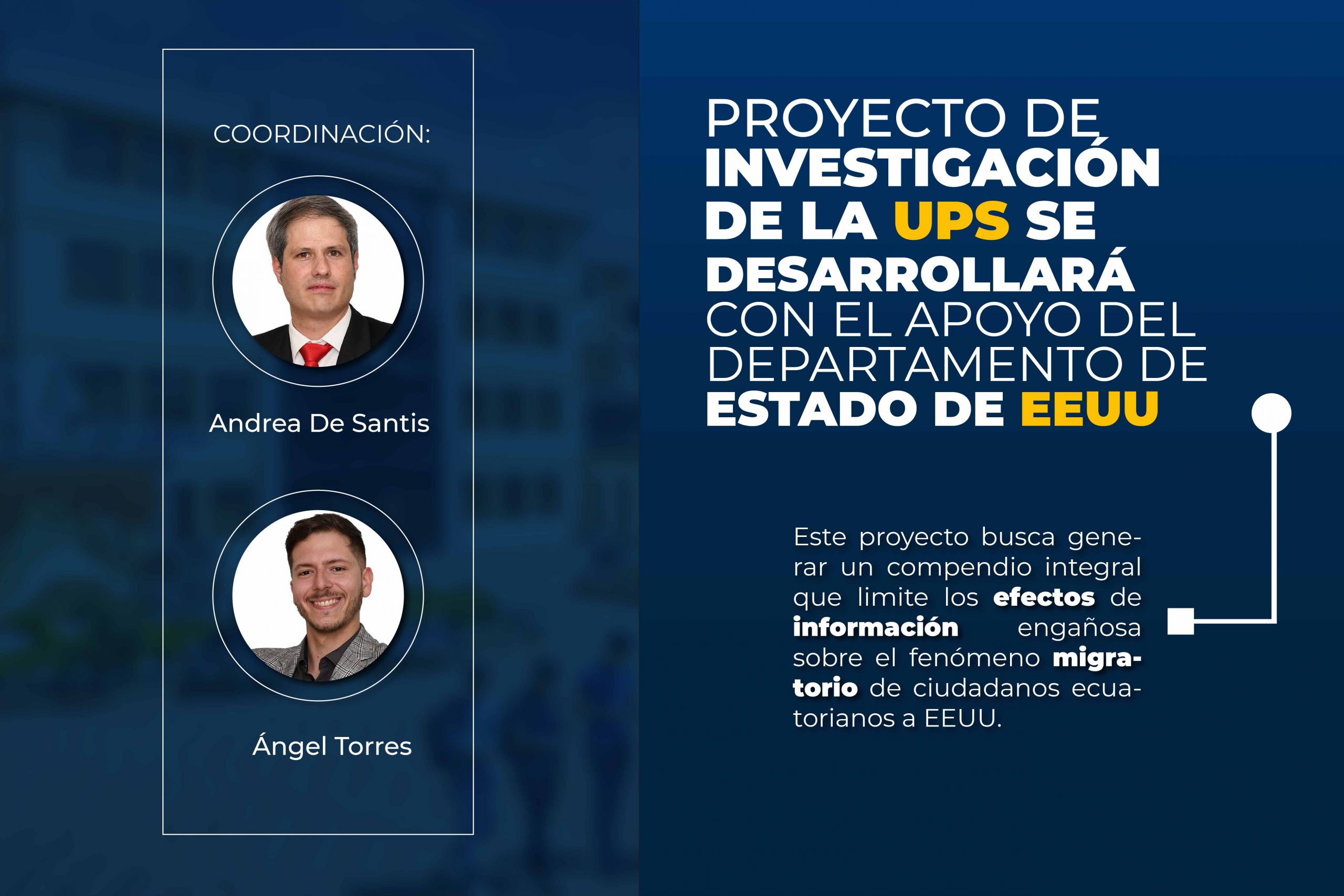 El Departamento de Estado de EEUU financiará un proyecto de Investigación de la Universidad Politécnica Salesiana.