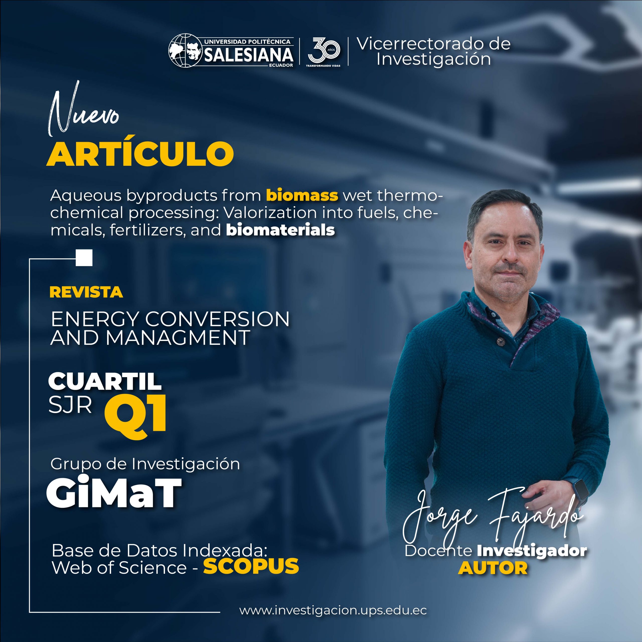 Grupo de Investigación GiMaT realiza publicación de artículo en colaboración con Washington State University y la Universidad de Cuenca